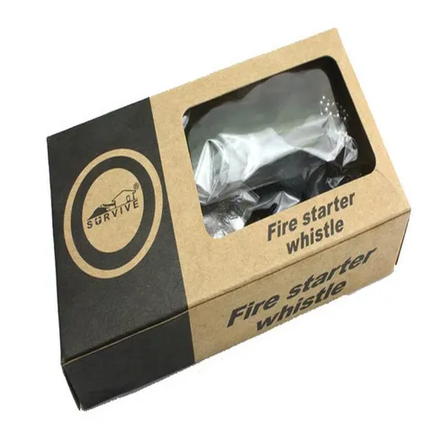 Kit di Accensione Fuoco di Sopravvivenza all'Aperto Barra in Magnesio Accendino d'Emergenza Con Fischietto e Confezione Regalo Per Campeggio