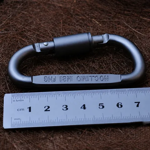 Outdoor Aluminum Alloy D Shaped Carabiner Heavy Duty Locking Snap Hook For Camping Hiking And Daily Gear