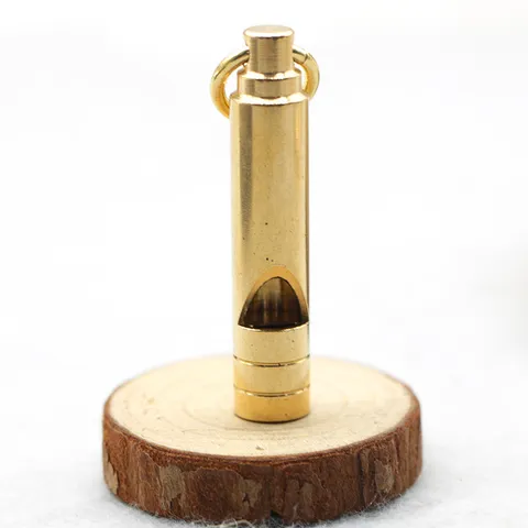 Fischietto di Sopravvivenza in Ottone Fischietto d'Emergenza Metallico Portatile Con Portachiavi Per Campeggio