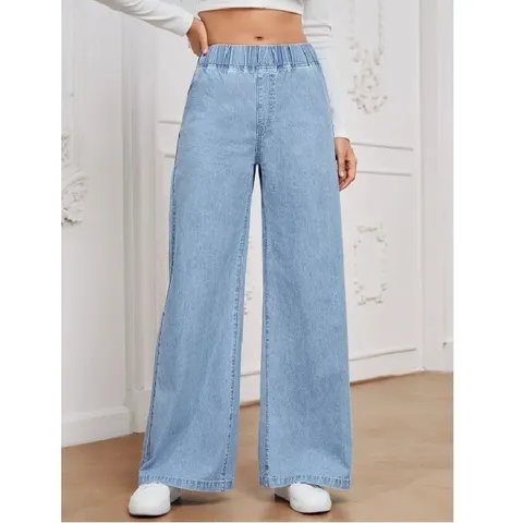 Femmes Casual Taille Haute Ample Jean Jambe Large Stretch Pantalones Denim Grande Taille Pantalon Confort Pour Tenue Quotidienne