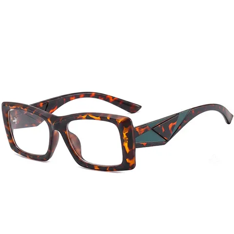 Fashion Square Frame Reading Glasses For Men Women Trendy Color Blocking Geometric Patchwork Temple Magnifying Eyeglasses
