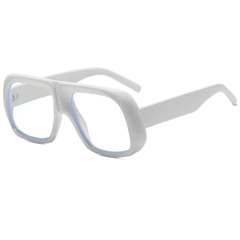 Vintage Oversized Quadratischer Rahmen Brille Ohne Sehstärke Für Damen Herren Retro Mode PC Optische Brille Klare Linsen