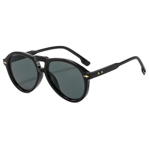 Retro Trendy Double Bridge Pilot Sunglasses For Unisex PC Frame Colorful Lenses Anti-UV Sun Protection Outdoor Casual Eyewear