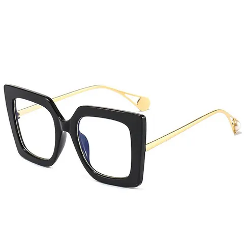Trendy Oversized Square Reading Glasses For Men Women Two-Tone Plastic Metal Frame Artificial Pearl Eyewear Comfort Vision Spectacles