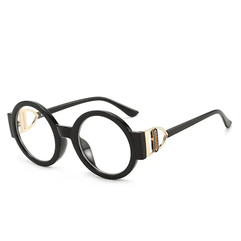 Gafas de Lectura Redondas Vintage para Mujeres Hombres Gafas Lupa de Montura Completa Irregular Con Patillas de Metal de Triángulo Hueco