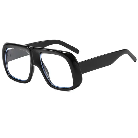 Vintage Oversized Quadratischer Rahmen Brille Ohne Sehstärke Für Damen Herren Retro Mode PC Optische Brille Klare Linsen