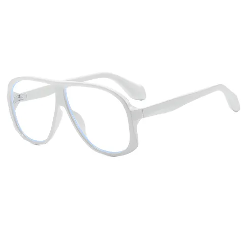 Retro Oversized Aviator Clear Glasses For Women Men Fashion Double Bridge Plastic Frame Glasses Transparent Lens Eyewear