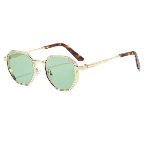 Vintage Metall Kleiner Rahmen Geometrische Sonnenbrille Für Damen Herren Unisex Modisch Retro Eckig Vollrand Schutzbrille