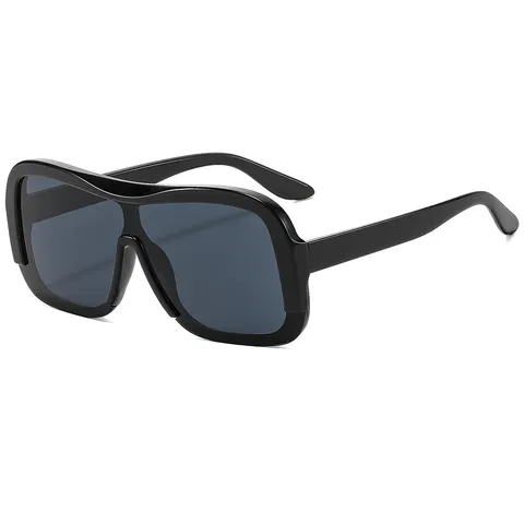 Trendy One Piece Square Shield Sunglasses For Women Men Unisex Personality Fashion Large Frame Flat Top Rimless Glasses Outdoor Vacation Shades Eyewear