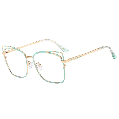 Gafas de Lectura de Metal de Ojo de Gato para Mujer Gafas Magnificadoras de Montura Colorida de Moda para Ancianos Gafas Cuadradas de Montura Completa