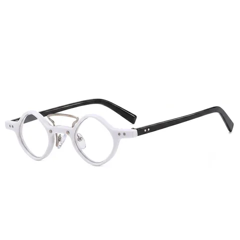 Retro Punk Small Round Reading Glasses For Men Women Metal Double Bridge Hip Hop Personalized Magnifying Vision Eyewear Glasses