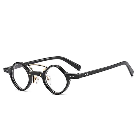 Retro Punk Small Round Reading Glasses For Men Women Metal Double Bridge Hip Hop Personalized Magnifying Vision Eyewear Glasses