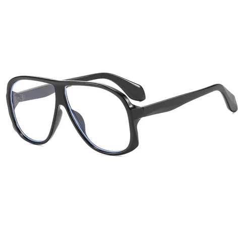 Retro Oversized Aviator Clear Glasses For Women Men Fashion Double Bridge Plastic Frame Glasses Transparent Lens Eyewear