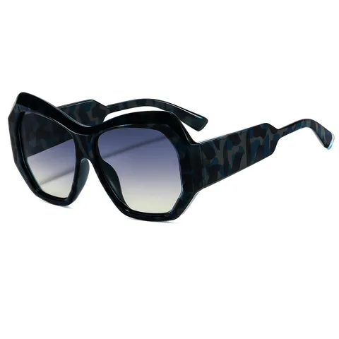 Fashion Irregular Cat Eye Sunglasses For Women Men PC Frame Gradient Clear Lens Retro Geometric Street Style Eyewear UV400