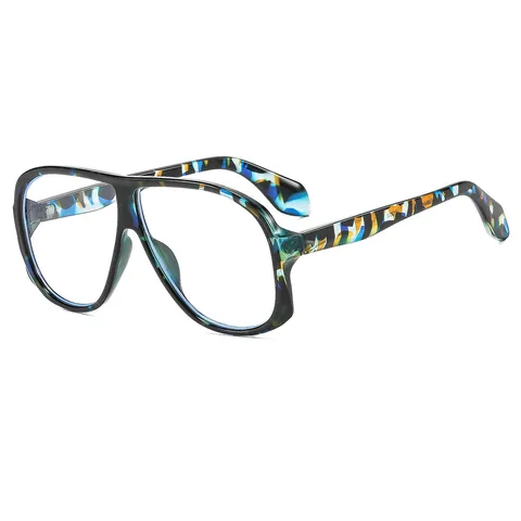 Vintage PC Oversized Sunglasses Unisex Flat Top Thick Frame Gradient Lenses UV400 Protection Street Fashion Eyewear