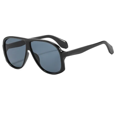 Vintage PC Oversized Sunglasses Unisex Flat Top Thick Frame Gradient Lenses UV400 Protection Street Fashion Eyewear