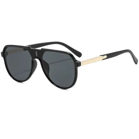 Gafas de Sol de una Sola Pieza de Piloto de Moda para Hombres Mujeres Retro Shield Gafas de Sol Ciclismo Marco de PC Protección UV400