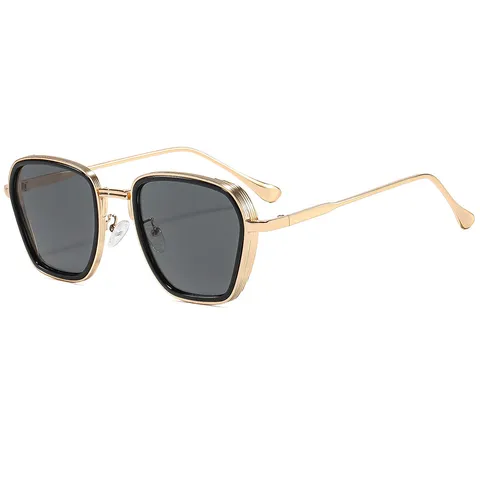 Unisex Vintage Punk Tetrágona Giali Ilíou Metalikó Plhaísio Gradient Lens Retro Eyewear For Men Women Fashion Sun Glasses