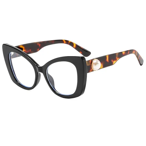 Dames Mode Cat Eye Zonnebril Luxe Parel Pootjes Ontwerp UV400 PC Gradiënt Glazen Oversized Vierkante Zonnebril Streetwear