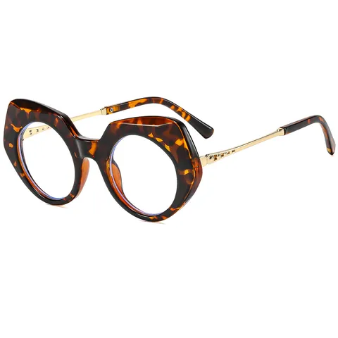 Vintage Katzenauge Blaulichtfilter Brille Für Damen Herren Verlauf Geometrisch Vollrand Brille Metallbügel Klare Linsen Optischer Rahmen
