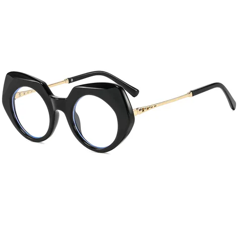 Vintage Katzenauge Blaulichtfilter Brille Für Damen Herren Verlauf Geometrisch Vollrand Brille Metallbügel Klare Linsen Optischer Rahmen