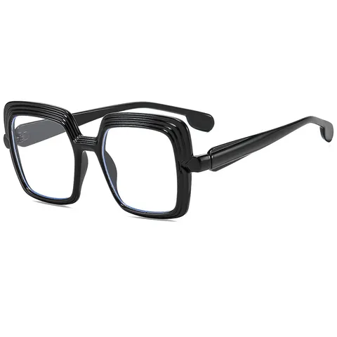 Gafas de Sol Cuadradas de Moda Bloque de Color para Mujeres Hombres Montura Oversize de Capas PC UV400 Protección Solar Gafas para Fiesta Vacaciones