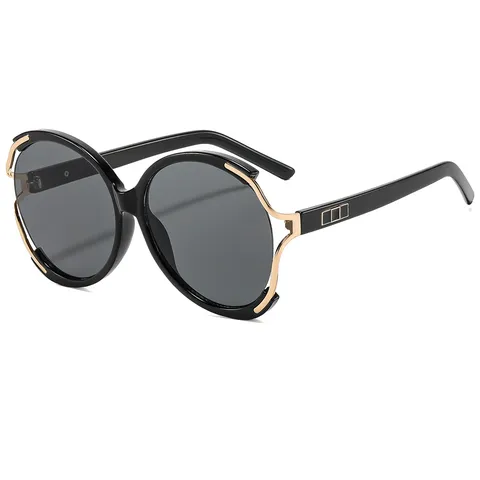 Occhiali da Sole Ovali Grandi Moda Vintage per Uomo Donna PC Montatura in Metallo Giunzione Alla Moda UV400 Protezione Solare Viaggio Quotidiano