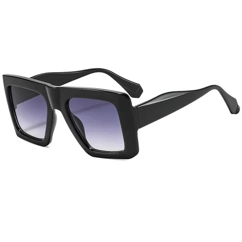 Trendy Oversized Square Sunglasses For Women Men PC Frame Gradient Lens Hong Kong Style UV400 Fashion Sun Glasses Beach Holiday