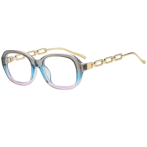 Trendy Small Square Sunglasses For Women Euro Style Metal Chain Temples Elegant Gradient Shades Casual Party Outdoor Sun Protection Eyewear