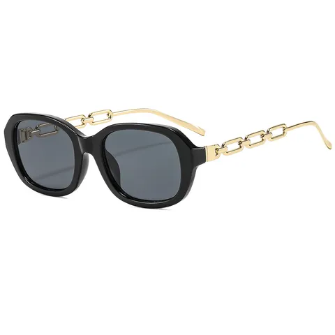 Trendy Small Square Sunglasses For Women Euro Style Metal Chain Temples Elegant Gradient Shades Casual Party Outdoor Sun Protection Eyewear