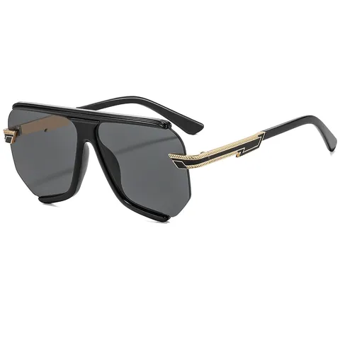 Trendy Polygon Half Frame Sunglasses For Women Men Fashion Decorative Shades Outfits Metal Accent UV Protection Eyewear