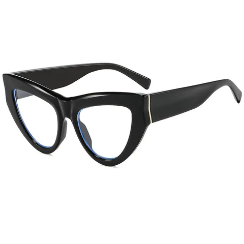 Vintage Katzenauge Blaulichtfilter Brillengestelle Für Damen Nieten Design Kunststoff Vollrand Klarglas Brille