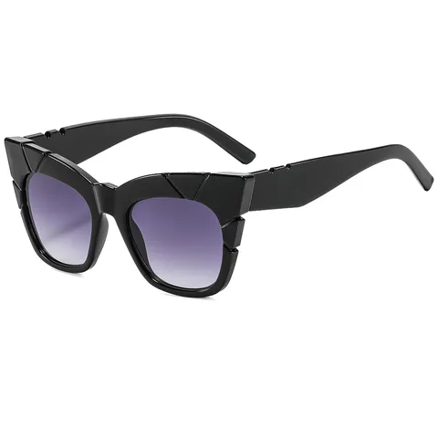 Gafas de Sol Ojo de Gato Oversize de Moda para Mujeres Hombres Faceteadas Geométricas Montura Completa Protección UV400