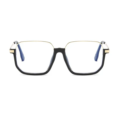 Koreanischer Stil Vintage Oversize Quadratisch Anti-Blaulicht Brille Damen Kunststoff Metall Halbrand Plangläser Rahmen Alltag Dekofunktion