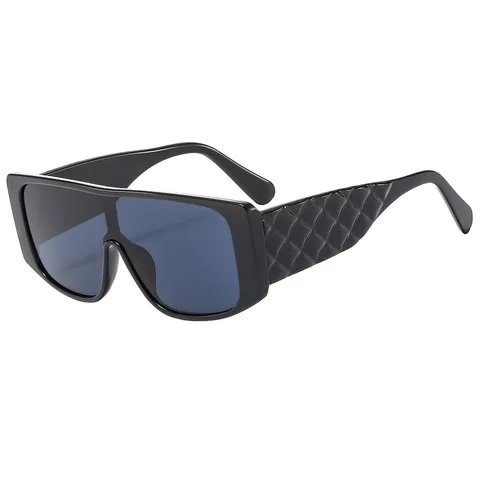 Occhiali da Sole Unisex PC Monopezzo Shield Lens Tendenza Aste a Quadri Colore a Contrasto Occhiali da Sole Aviatore per Outdoor Viaggio Festa