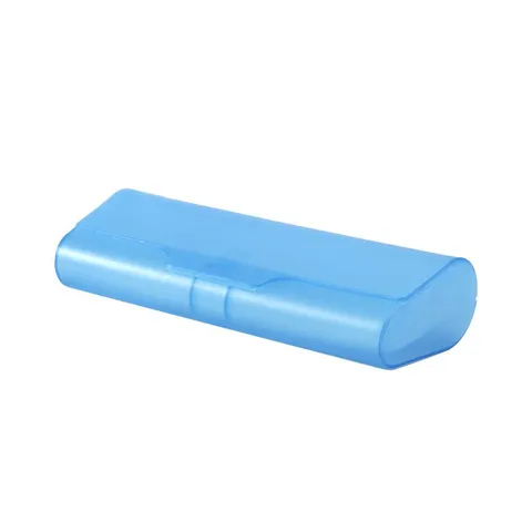 Transluzent Blau Kunststoff Brillenetui Tragbare Lesebrille Aufbewahrungsbox Schutz Optische Brillen Organizer Halter