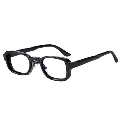 Unisex Minimalist Small Square Plain Glasses Metal PC Frame Clear Lens Fashion Eyewear Daily Optical Glasses For Men Women