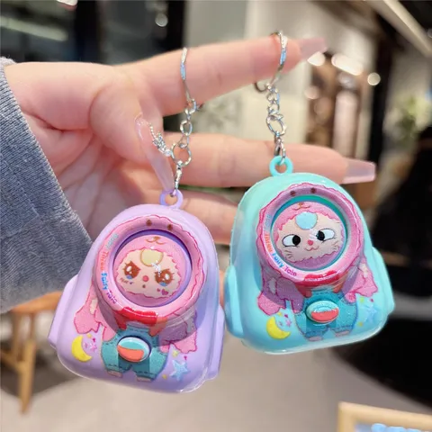 Cute Cartoon Backpack Keychain Face Changing Toy Bag Pendant Charm Plastic Stress Relief Backpack Pendant Keyring For Student Kids Gift
