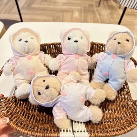 Lindo Llavero de Oso de Peluche de Dibujos Animados Colgante Suave Animal Relleno Adorno De Bolsa Accesorios De Mochila