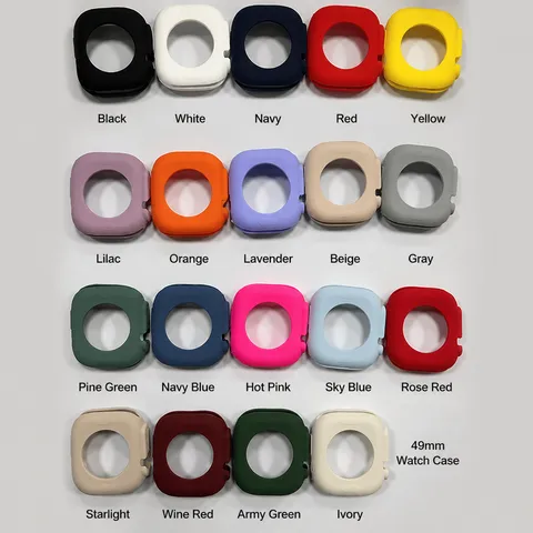 Silicone Protective Case For Smartwatch Soft Candy Color Anti-Fall Protective Cover Durable Watch Accessories