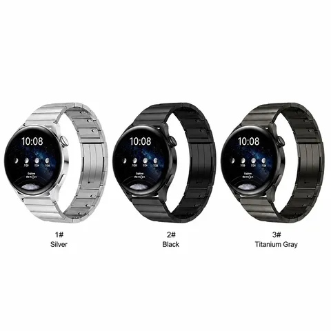 Stainless Steel Watch Band Replacement Metal Strap Single Bead Folding Clasp Business Watch Strap