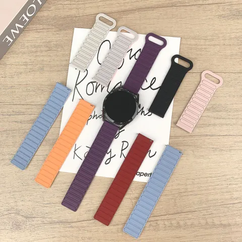 Silicone Magnetic Watch Band For Samsung Huawei Watch Replacement Strap Sport Wristband Smartwatch Accessories