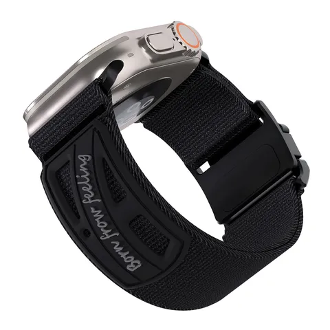Nylon Loop Horlogeband Voor Smartwatch Magnetische Armor Stijl Ademende Vervangende Polsband Compatibele Modellen