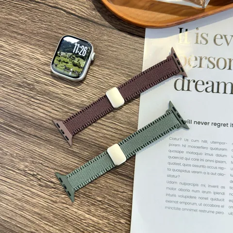 Nylon Geweven Horlogeband Voor Smartwatch Ultra Serie Magnetische Sluiting Vervangende Band Mode Polsband