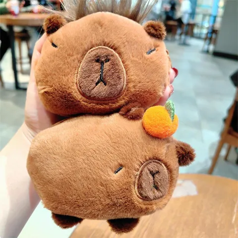 Cute Capybara Plush Keychain Cartoon Animal Soft Stuffed Toy Water Pig Pendant Plush Bag Charm Miniature Coin Purse Wallet Gift For Friends Kids