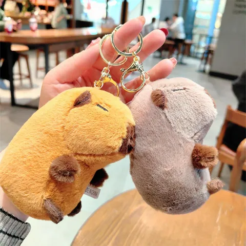 Cute Capybara Plush Keychain Cartoon Animal Soft Stuffed Toy Water Pig Pendant Plush Bag Charm Miniature Coin Purse Wallet Gift For Friends Kids