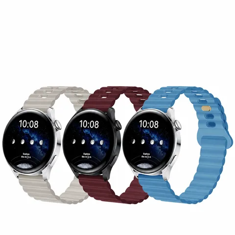 Universal Silicone Watch Strap Replacement Band With Lightning Buckle For Smartwatch 20MM 22MM Sport Wristband