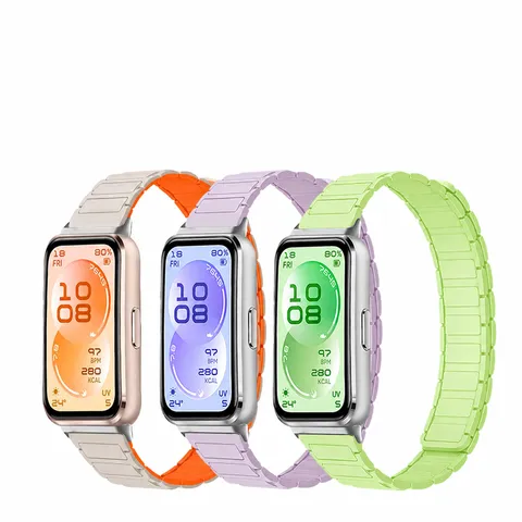 Correa de Reloj Magnética de Silicone para Rastreador de Fitness Patrón de Tres Cuentas Correa de Repuesto Accesorios de Moda
