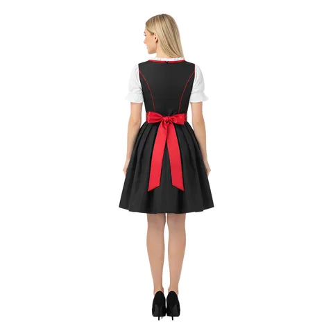 Women Oktoberfest German Dirndl Dress Maid Cosplay Costume Traditional Bavarian Beer Festival Outfit Short Sleeve Dress