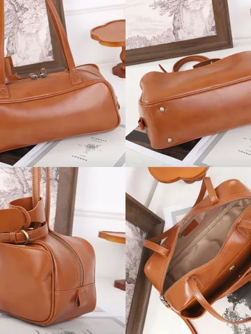 Мinimalistiki Tsanta Mpoulo̱nḵg Apo̱ Fytiki Dep̱si Derma Ageladas Gia Gynaikes Megali Chori̱tikotita Boston Handbag Vintage Top Handle Shou̱lder Bag